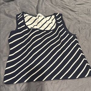 St. John Collection Black and White Crop Tank Top